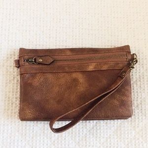 Brown Leather Clutch/Wallet/Wristlet